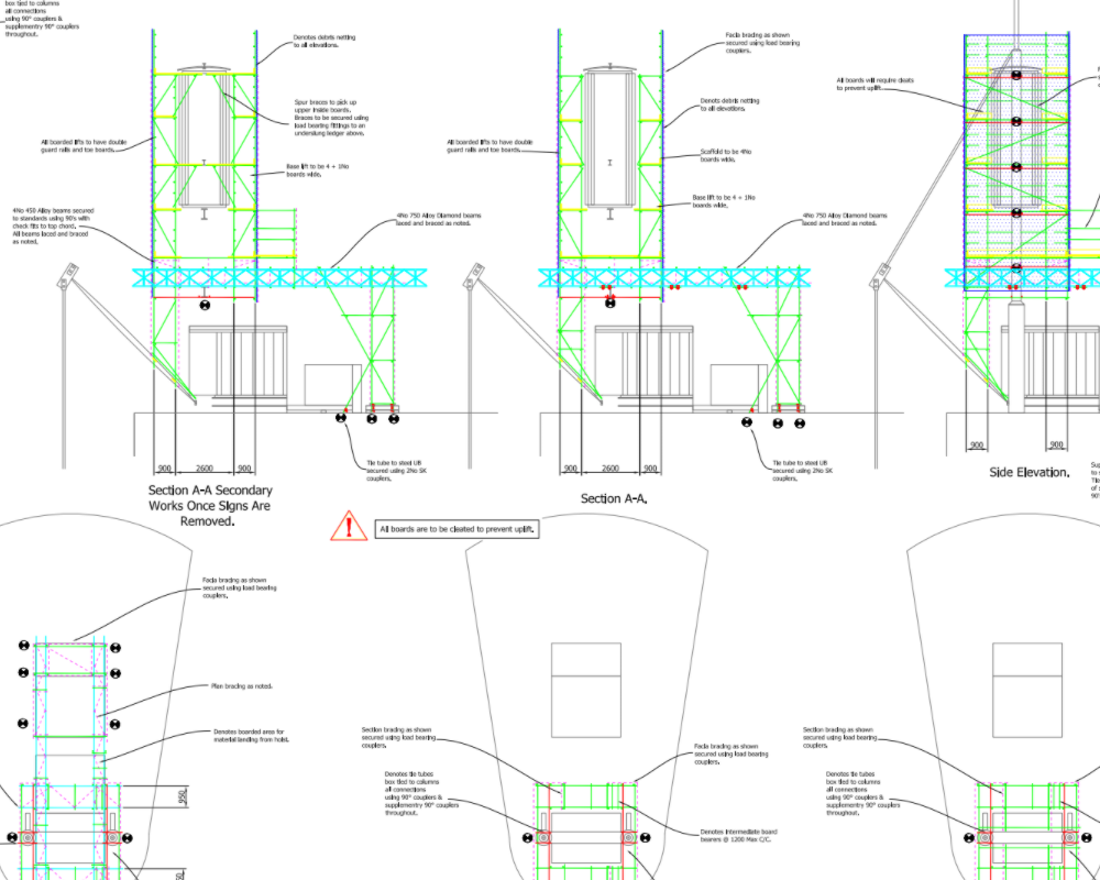 Hercules Nationwide Scaffolding Telecommunications Engineer Drawing